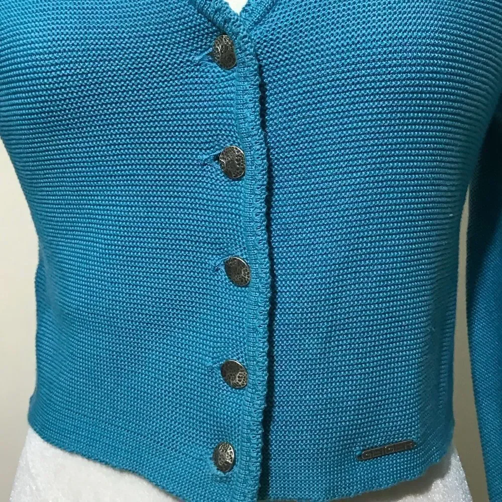 Vintage Geiger of Australia Women Blue Sweater Size 34